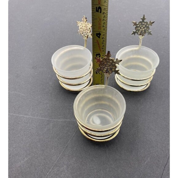 Christmas Tealight Place Card Holders Silverplate Snowflake Lot Of 3 Home Accent - Picture 4 of 8